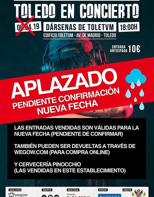 Ayuntamiento y promotores estudian fijar una nueva fecha para el festival ‘Toledo en concierto’ por la previsión de lluvias el 6 de abril