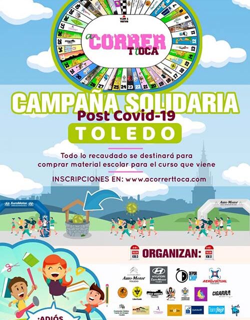El Ayuntamiento colabora en la iniciativa solidaria ‘A Correr T Toca’ impulsada por “la familia del atletismo toledano”