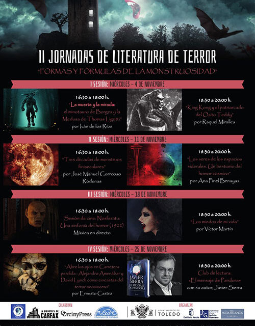 El Ayuntamiento de Toledo apoya las II Jornadas de Literatura de Terror que tendrán lugar todos los miércoles del mes de noviembre